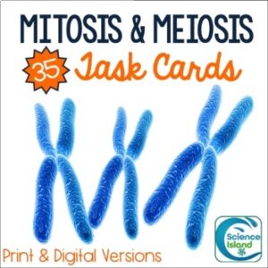 Mitosis and Meiosis Task Cards Activity for Biology (Print & Digital)