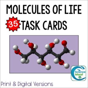 Biochemistry Task Cards Activity for Biology (Print & Digital)
