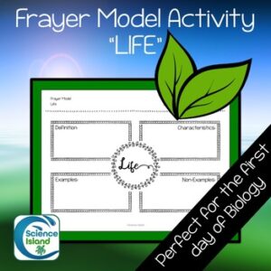 Frayer Model Activity on LIFE for Biology or Life Science - FREE